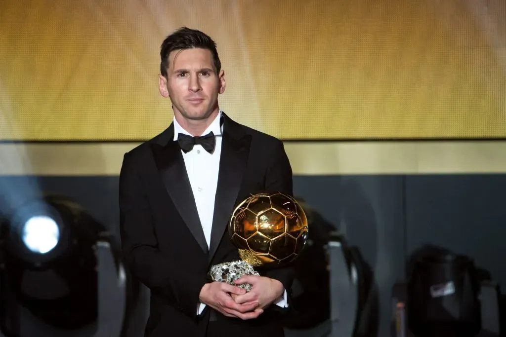 Lionel Messi el día que ganó el Balón de Oro de la temporada 2015 (Getty Images).