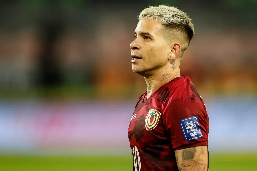 Yeferson Soteldo en partido de la selección de Venezuela. Foto: Getty.