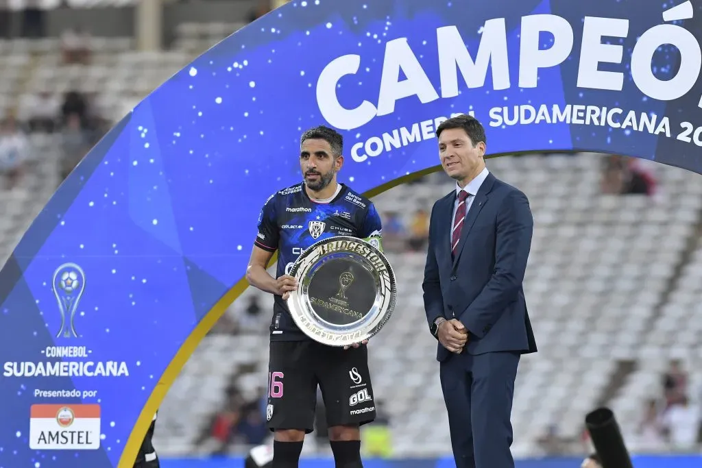 Cristian Pellerano fue el capitán de Independiente del Valle en la obtención de los tres últimos títulos del club. Foto: Getty.