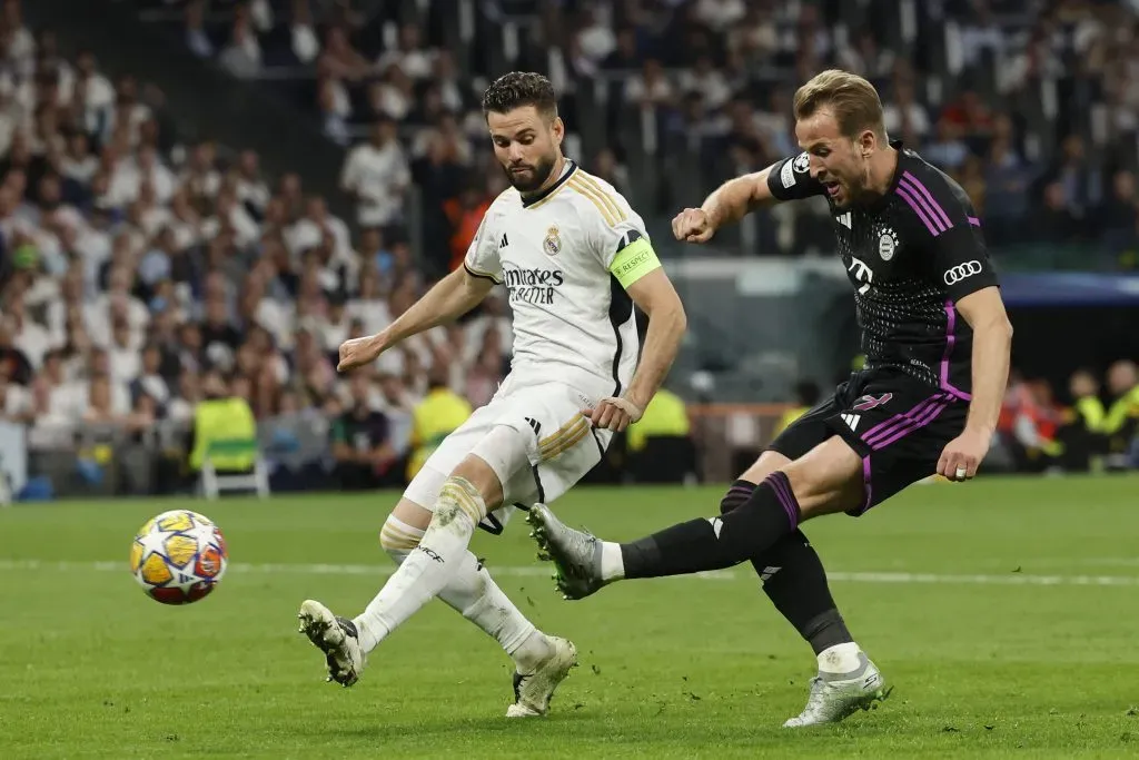 Harry Kane buscó su gol en el Santiago Bernabéu, pero perdió el duelo con Andriy Lunin.