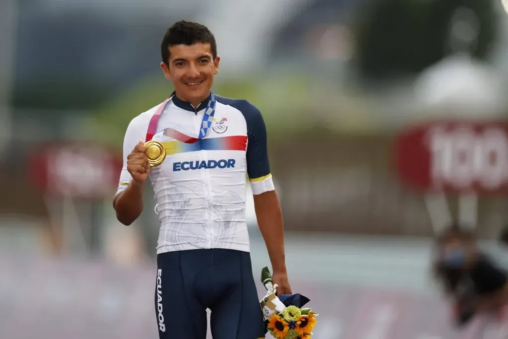 Richard Carapaz ganó la única medalla de oro en el ciclismo ecuatoriano. (Foto: Imago)