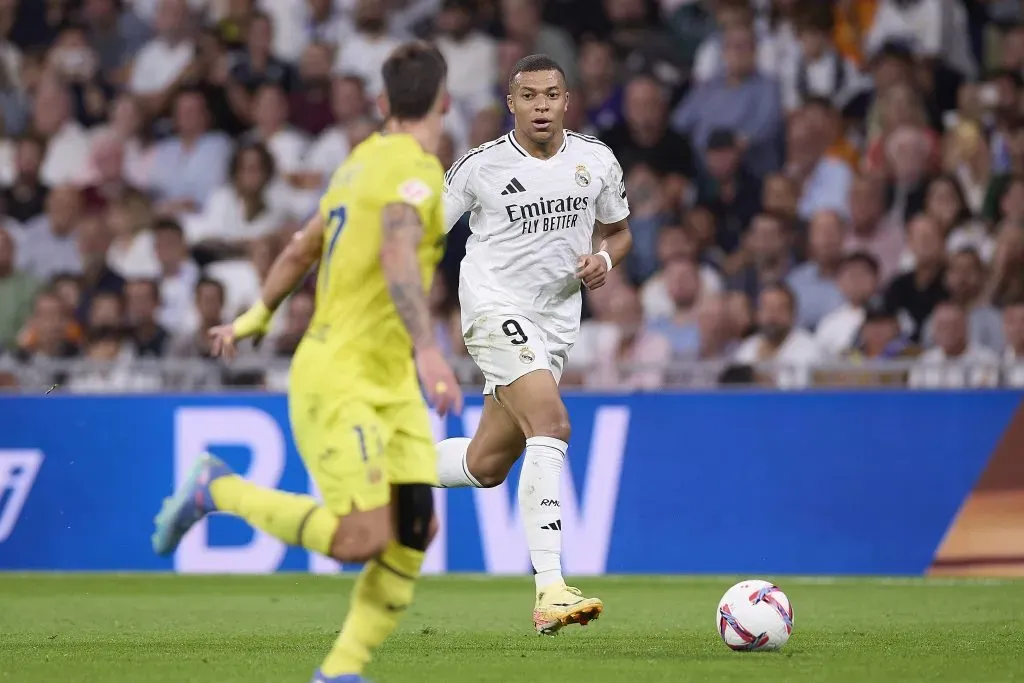 Kylian Mbappé en el  Real Madrid CF vs. Villarreal CF este sábado.