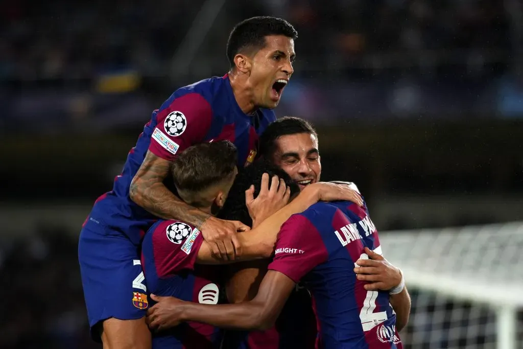 Los jugadores del FC Barcelona celebrando un gol (Getty Images)
