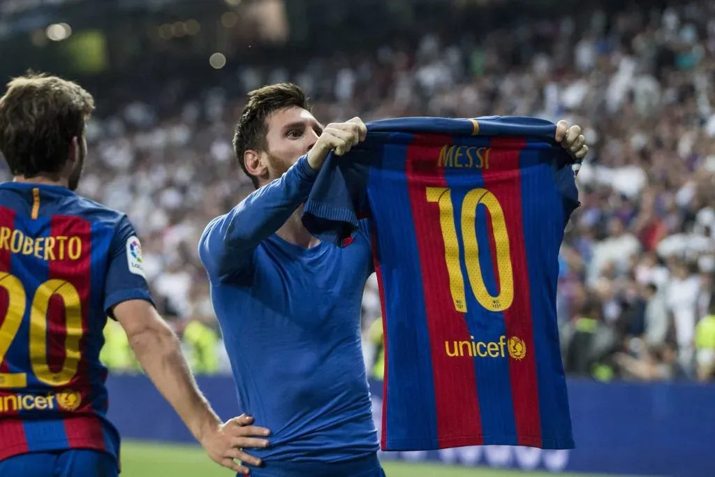 El festejo de Lionel Messi que imitó La Cobra. (Imago)