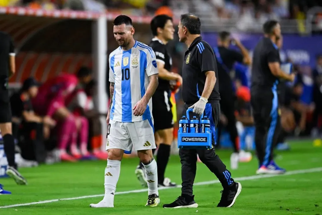 Lionel Messi se lesionó en la final de la Copa América 2024 (IMAGO)