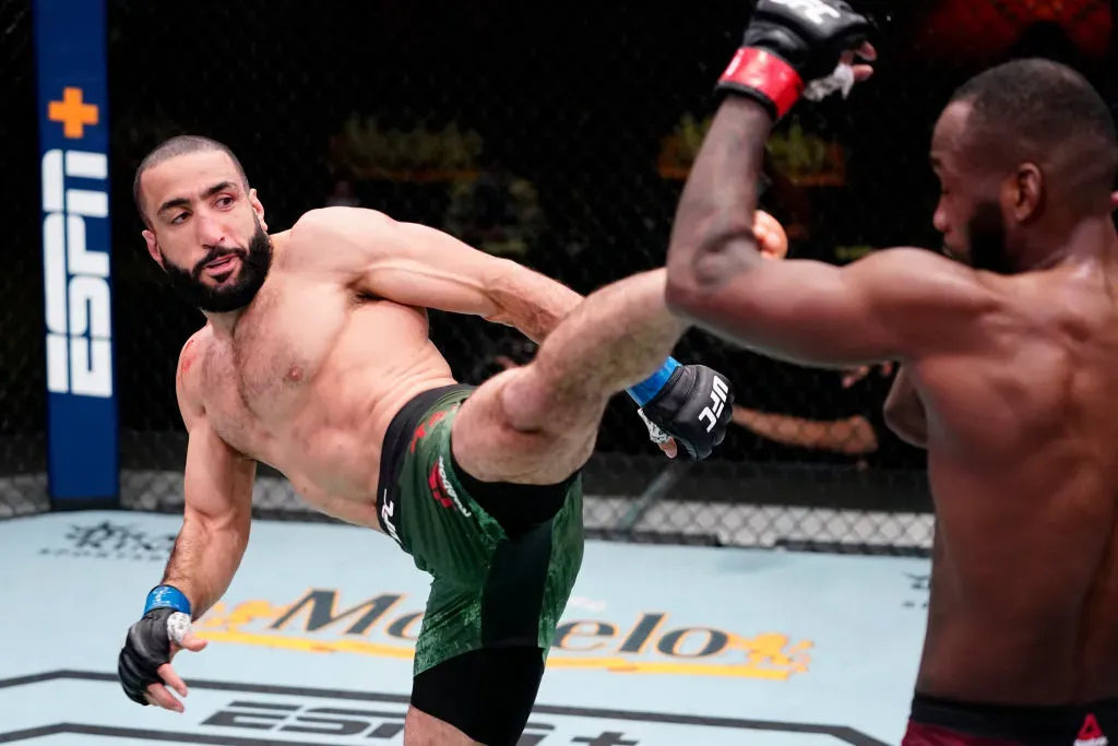 Belal Muhammad quiere su revancha ante Leon Edwards para quedarse con el título wélter de la UFC. (GETTY IMAGES)