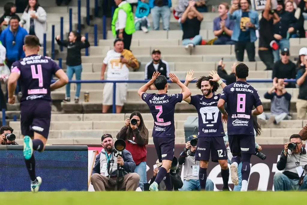 Pumas UNAM se ubica quinto en el Apertura 2024 con 23 puntos. (Getty Images)