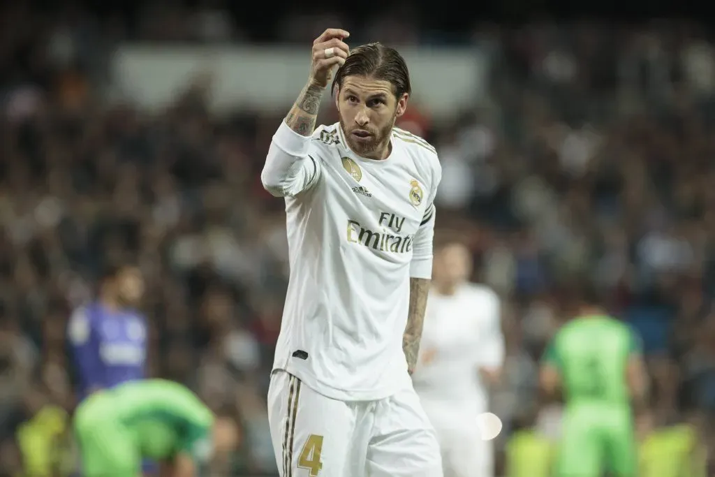 Sergio Ramos celebra un gol con Real Madrid (IMAGO)