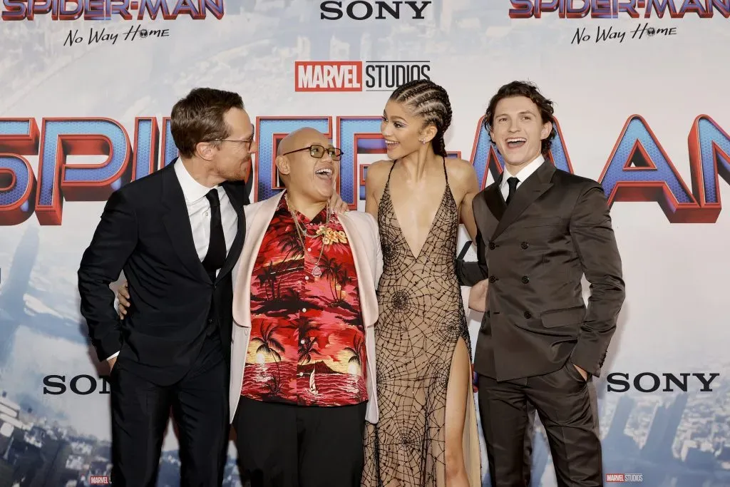 Tom Holland junto a Benedict Cumberbatc, Jacob Batalon y Zendaya (Getty).