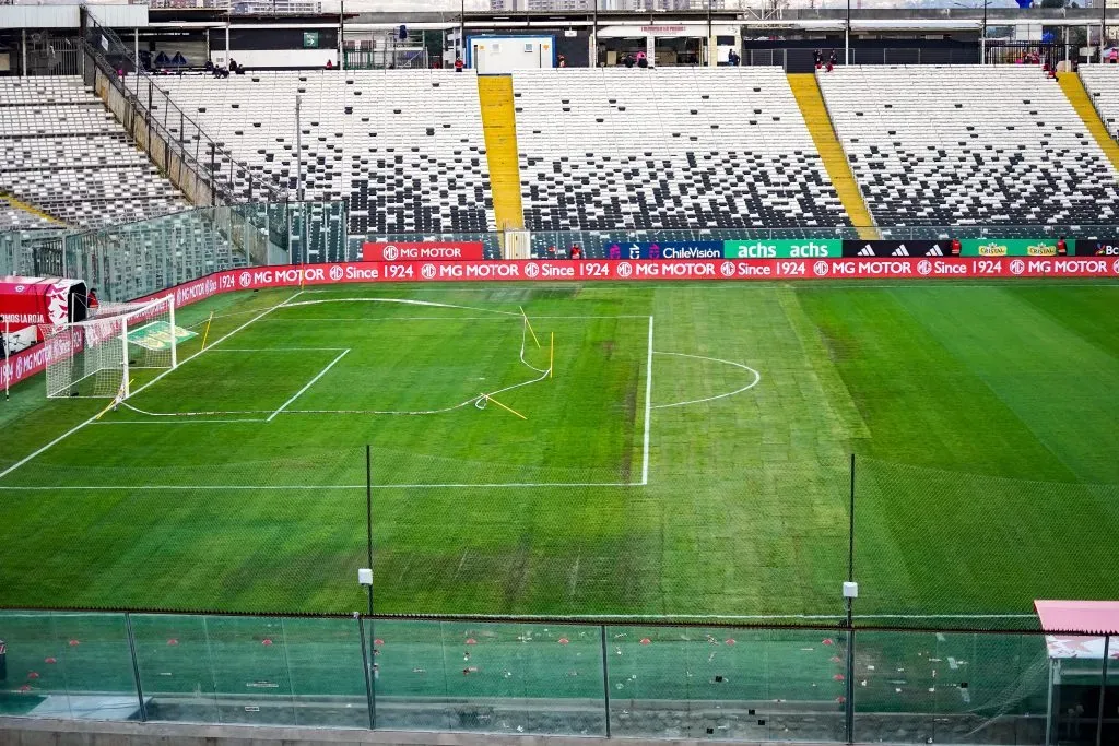 Así estaba la cancha del Monumental en la previa del Chile vs Colombia. Fuente: Guille Salazar/DaleAlbo.