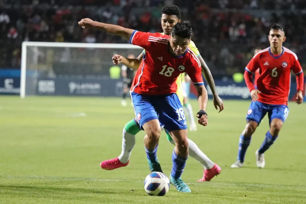 Damián Pizarro en el encuentro entre Chile y Brasil por los Panamericanos 2023. Fuente: Manuel Lema/Santiago 2023 vía Photosport