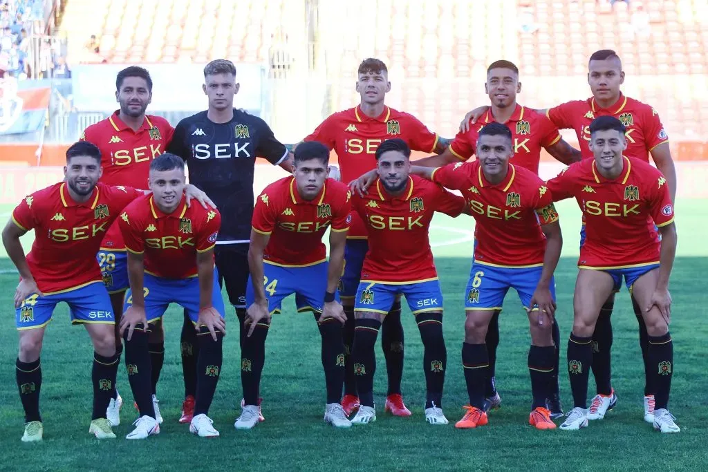 Formación de Unión Española en el amistoso vs. Universidad de Chile. (Foto: Photosport)