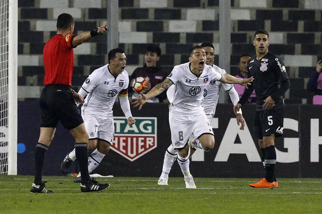 Carlos Carmona tras su gol ante Corinthians en 2028 | Foto: Photosport