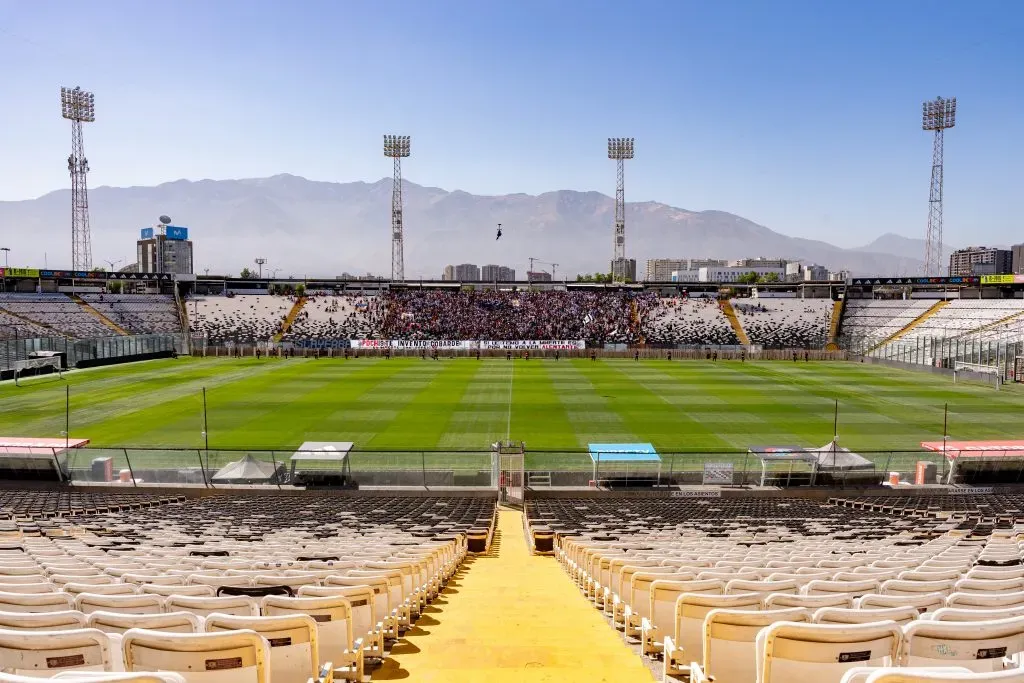 Así estaba la cancha del Estadio Monumental en el Arengazo del pasado viernes. Foto: Guille Salazar/DaleAlbo.