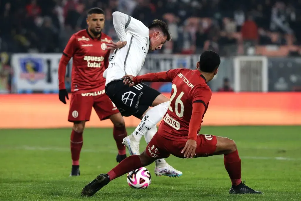 Pablo Parra en el amistoso de Colo Colo vs Universitario de Perú. (Foto: Photosport)