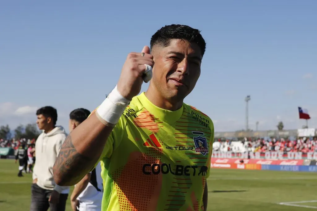 Brayan Cortés en el partido de Colo Colo vs Palestino. (Foto: Photosport)