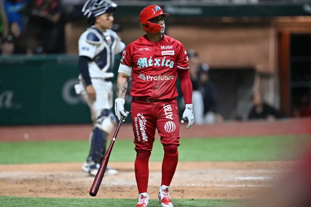 Juan Carlos “Haper” Gamboa tras su HR de tres carreras ante Yankees | 25 de marzo 2024 | Estadio AHH, CDMX (Cortesía LMB)