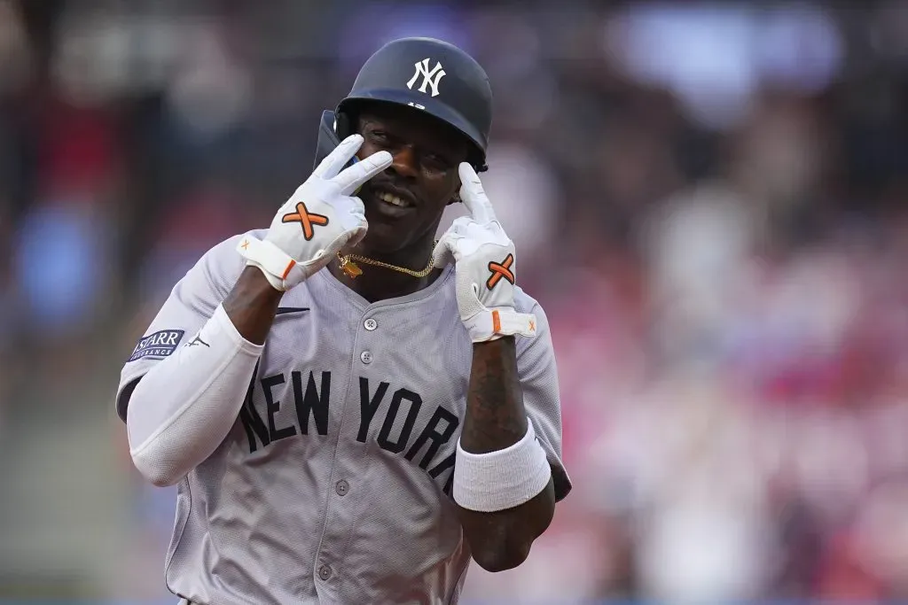 Jazz Chisholm Jr. hizo su debut con los Yankees ante los Red Sox de Boston en Fenway Park | 5-1, 1 R | 28 de julio 2024 (Getty Images)