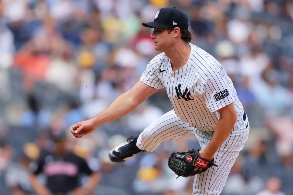 Gerrit Cole llegó a 150 triunfos en Grandes Ligas | 22 de agosto 2024 vs Guardianes de Cleveland, Yankee Stadium (Getty Images)