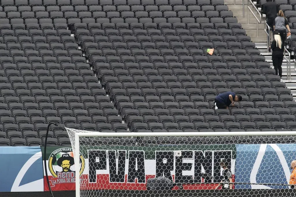 El Allegiant Stadium de Las Vegas, Nevada luce prácticamente vacío en el duelo entre Selección Mexicana y Panamá. Foto: Imago7/ Etzel Espinosa