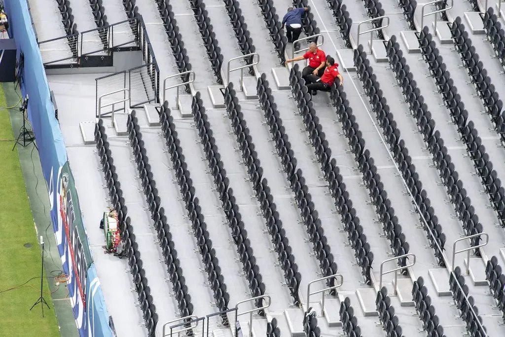 El Allegiant Stadium de Las Vegas, Nevada luce prácticamente vacío en el duelo entre Selección Mexicana y Panamá. Foto: Imago7/ Etzel Espinosa