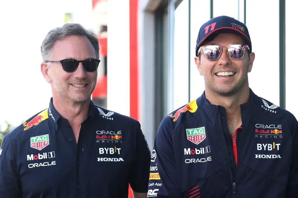 Christian Horner (CEO Oracle-Red Bull Racing) y nuestro Checo son los protagonistas del nuevo video promocional para la fecha en Las Vegas (Getty)