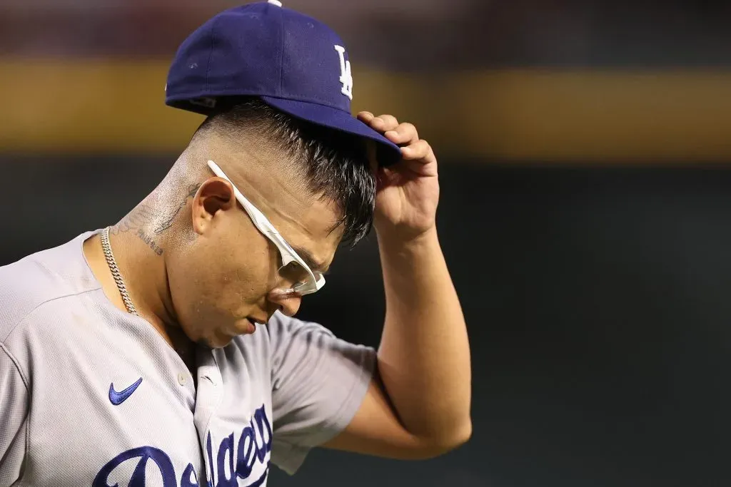 Julio Urias and Daisy Perez attend the Los Angeles Dodgers News