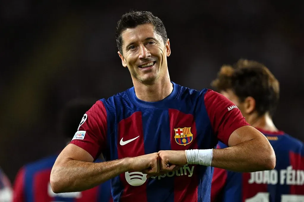 Robert Lewandowski volvió a anotar en la UCL (Getty)