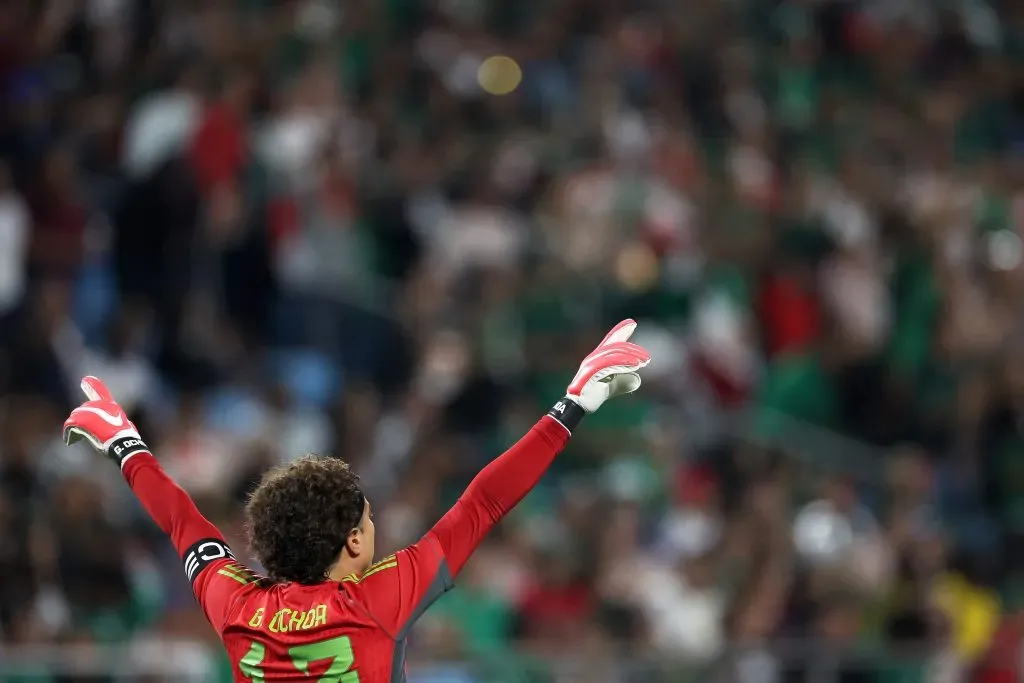 CHARLOTTE, NORTH CAROLINA – OCTOBER 14: Guillermo Ochoa #13 of México looks on during the first half of their match against Ghana at Bank of America Stadium on October 14, 2023 in Charlotte, North Carolina.  (Photo by Jared C. Tilton/Getty Images)