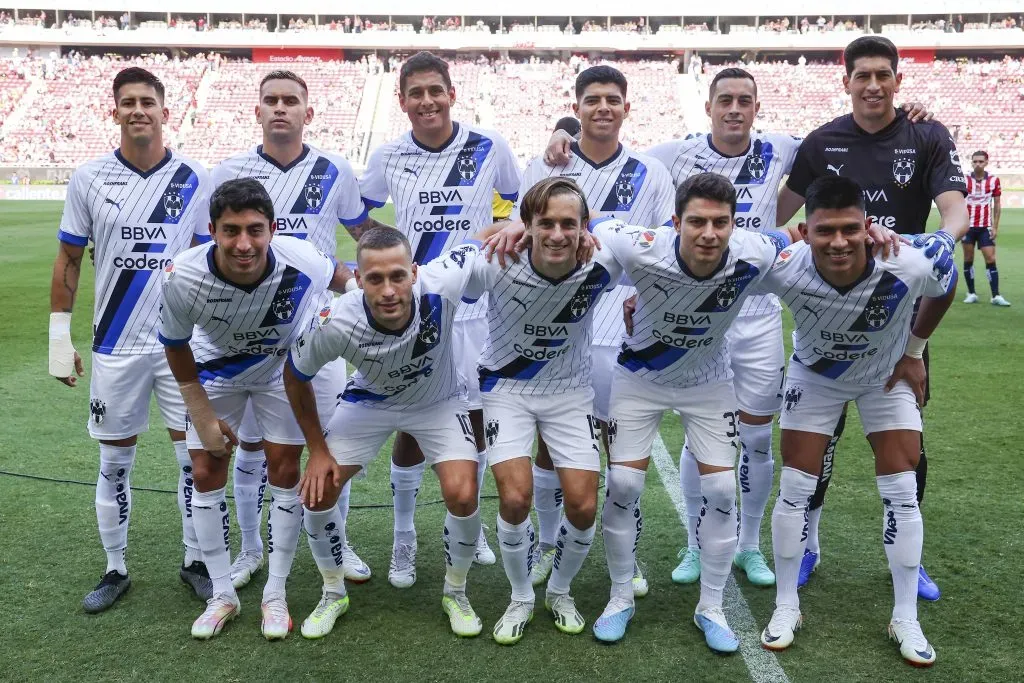 ZAPOPAN, MEXICO – SEPTEMBER 3: Players of Monterrey pose prior to the 7th round match between Chivas and Monterrey as part of the Torneo Apertura 2023 Liga MX at Akron Stadium on September 3, 2023 in Zapopan, Mexico. (Photo by Simon Barber/Getty Images)