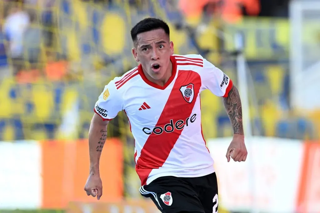 Barco festejando su gol ante Rosario Central. (getty)