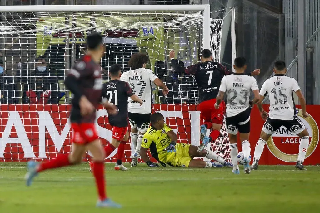 El partido más reciente de River en Chile fue derrotando a Colo Colo por 2-1 en la Libertadores 2022. (Getty Images)