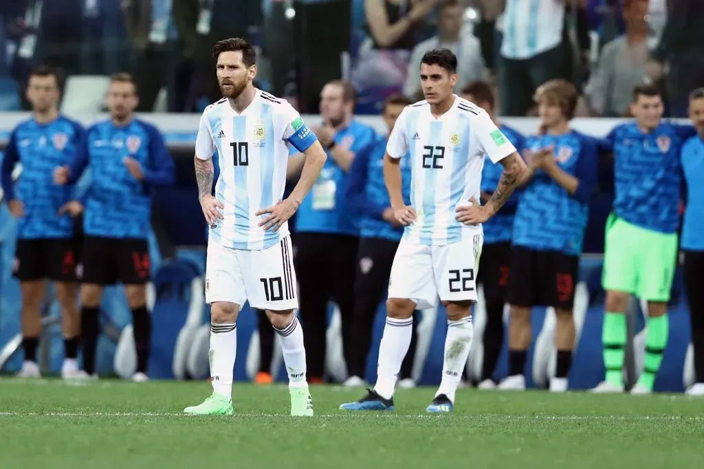 Lionel Messi y Cristian Pavón en el Mundial de Rusia 2018 (IMAGO)