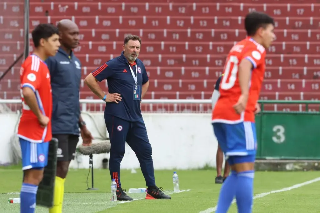 Hernán Caputto en el Sudamericano Sub 17 de Ecuador en 2023. (API/Photosport).