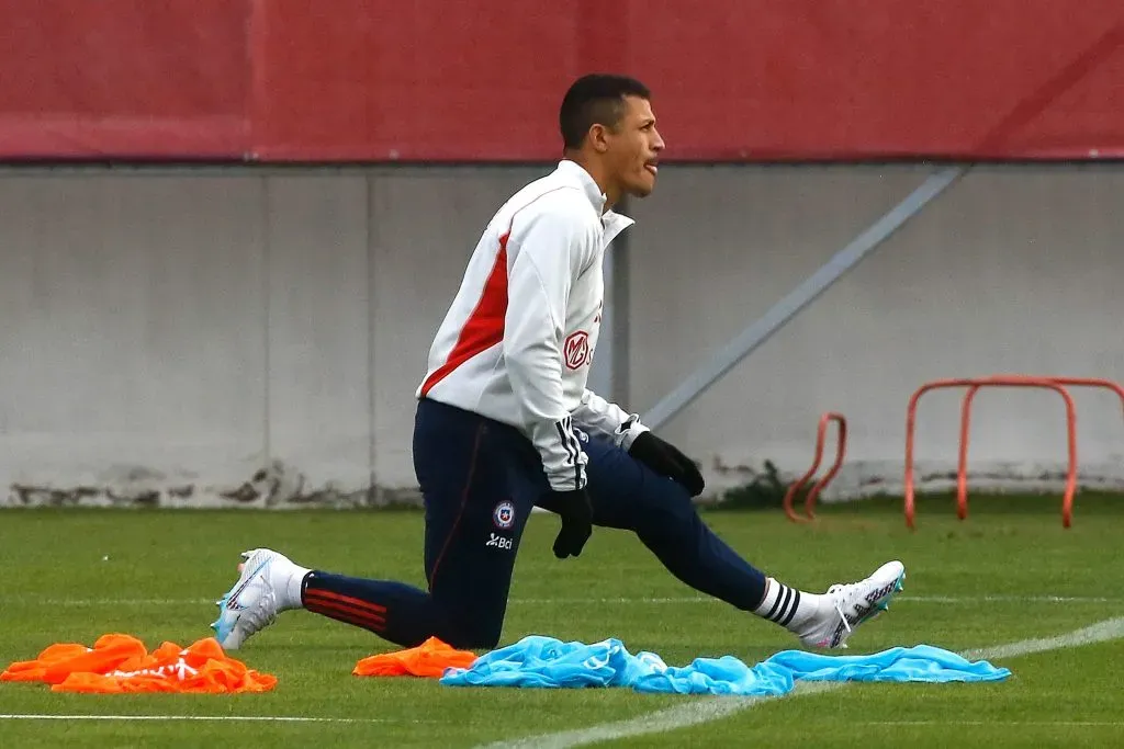 Alexis entrenó con la Roja de cara al duelo contra Colombia. | Foto: Photosport