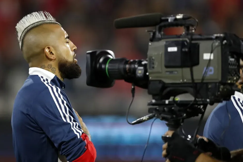 Vidal no es amigo del periodismo deportivo. Foto: Andres Pina/Photosport