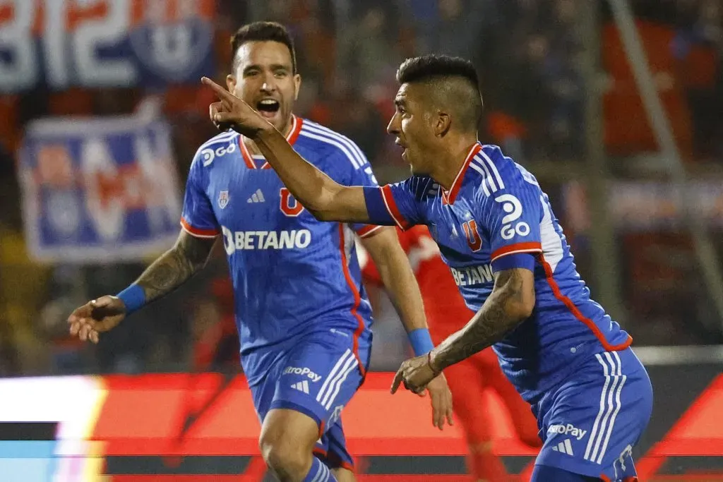 Matías Zaldivia celebró con todo el triunfo de la U ante Audax. Foto: Photosport.