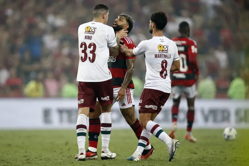 El enfrentamiento de Nino con Gabigol terminó con ambos expulsados. (Wagner Meier/Getty Images).