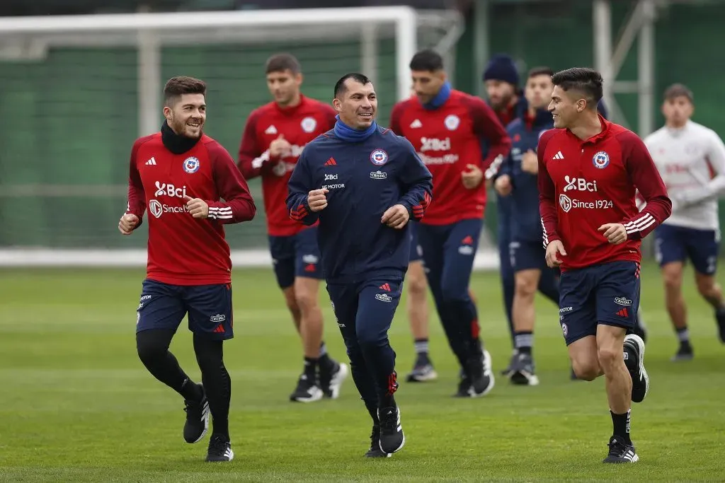 La selección entrenando en Pinto Durán