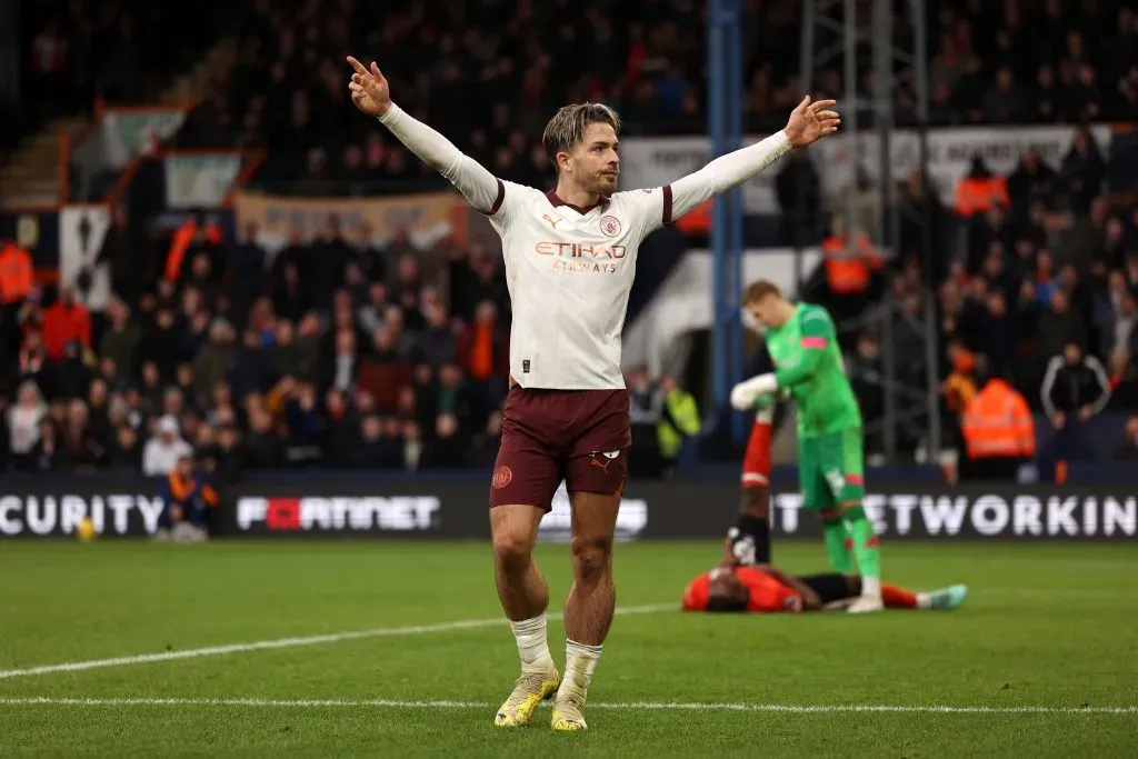 Jack Grealish anotó el gol de la remontada del Manchester City ante Luton. Foto: Getty Images.