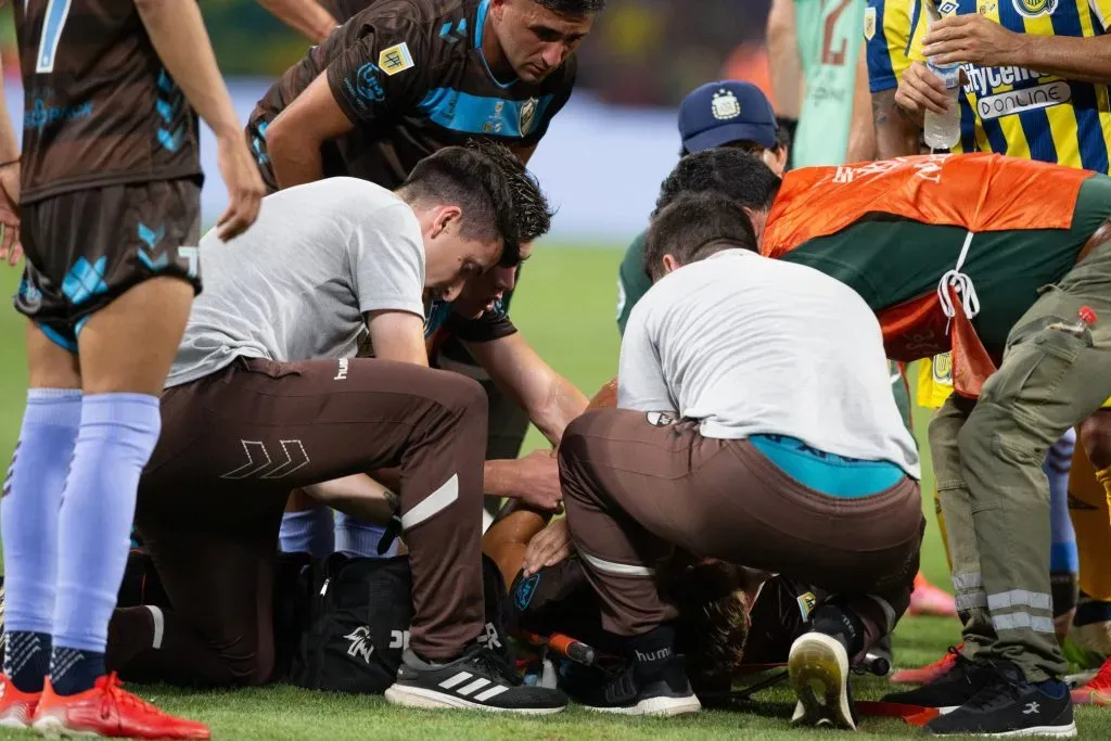 El hijo del ex entrenador de Universidad de Chile vivió un dramático momento. Foto: Platense.