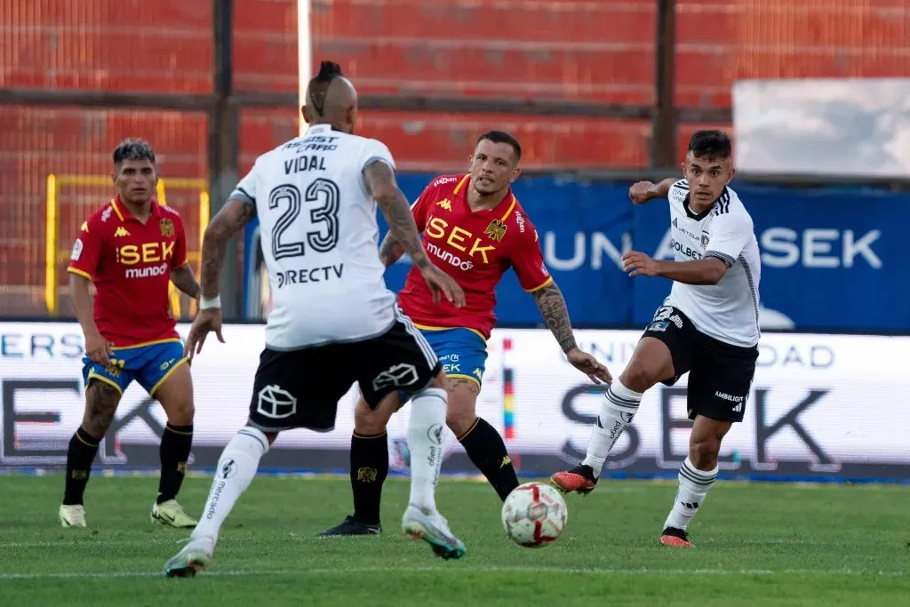 Emiliano Vecchio jugó 45′ en la derrota de Unión Española ante Colo Colo. (Foto: Guille Salazar | RedGol).