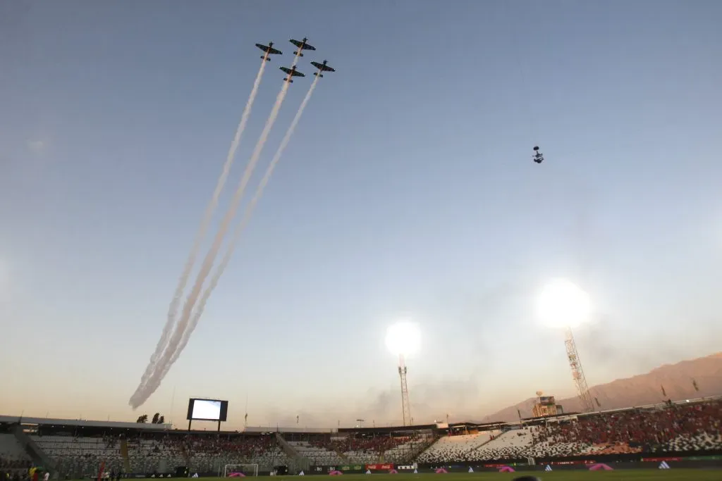 El Monumental en una vista panorámica antes de un partido de Chile