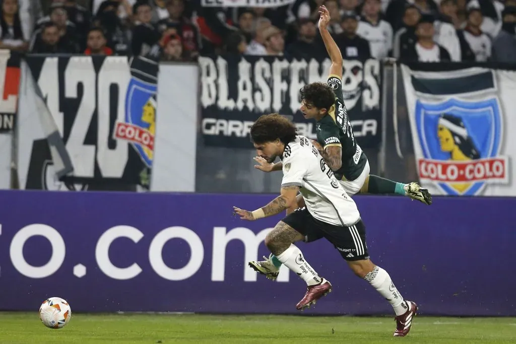 Maxi Falcón en acción ante Alianza Lima. (Dragomir Yankovic/Photosport).