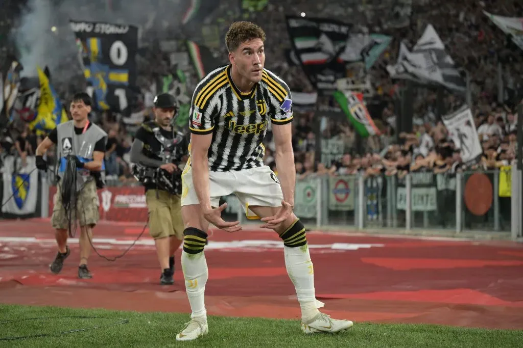 Dusan Vlahovic fue el héroe de la Juventus en la final de la Copa Italia. Foto: IMAGO.