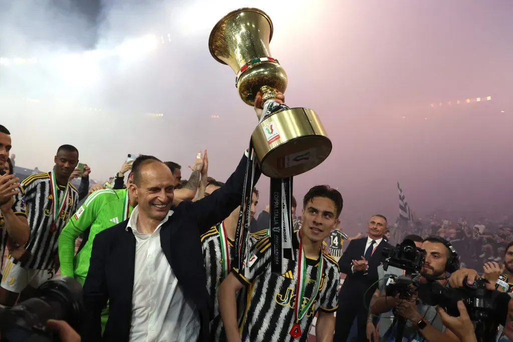 Así celebró Massimiliano Allegri la Coppa Italia que ganó Juventus. (Marco Iacobucci | Imago).