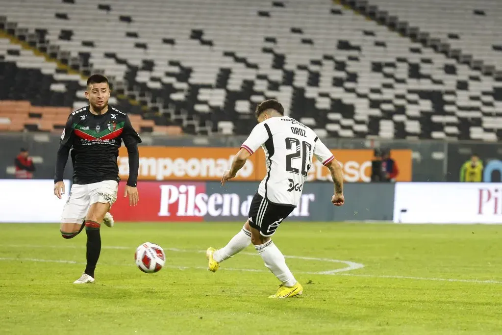 Alexander Oroz le marcó a Palestino en el Campeonato Nacional 2023. No juega desde septiembre del año pasado. (Pepe Alvujar/Photosport).