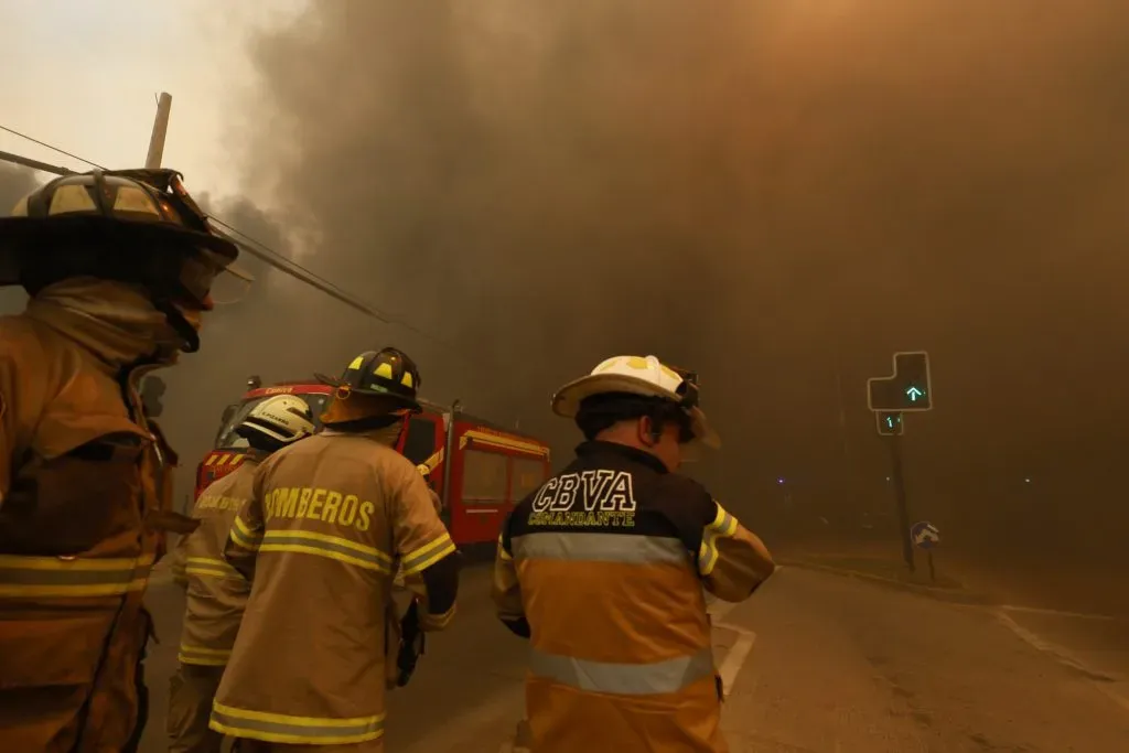 Vina del Mar, 3 de febrero de 2024
Incendio arrasa con fuerza en el sector de Limonares, a un costado del Troncal Urbano.
Andres Pina/Aton Chile