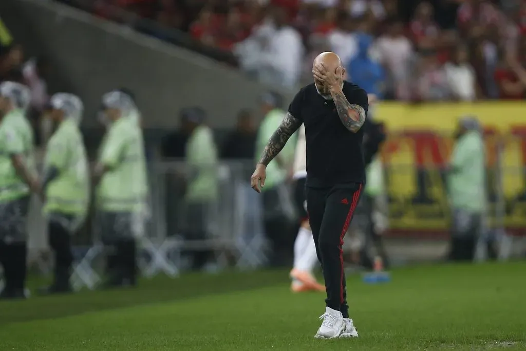 Jorge Sampoli en el Flamengo, donde duró apenas cinco meses. (Wagner Meier/Getty Images).