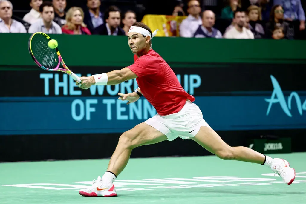 Rafael Nadal en la final de Copa Davis en Palacio de Deportes Jose Maria Martin Carpena, November 19, 2024, Malaga, España – Getty.